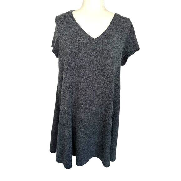 Torrid Dress Womens Size 0 Large Gray Shift V-Neck Short Sleeve Casual Knit - Picture 1 of 9